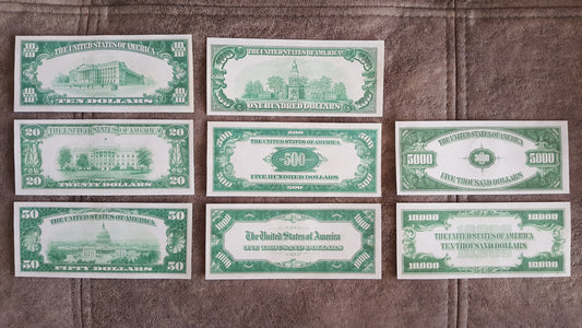 Reprint on paper with W/M United States Gold Notes 1928 y. FREE SHIPPING !!!