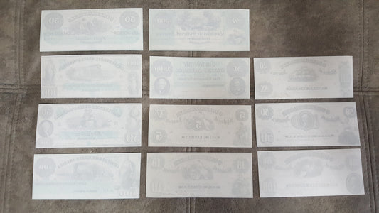 Reprint on paper with W/M United States 1861 y. Confederate Dollar FREE SHIPPING