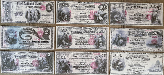 Reprint on paper with W/M United States banknotes 1875 y. FREE SHIPPING!