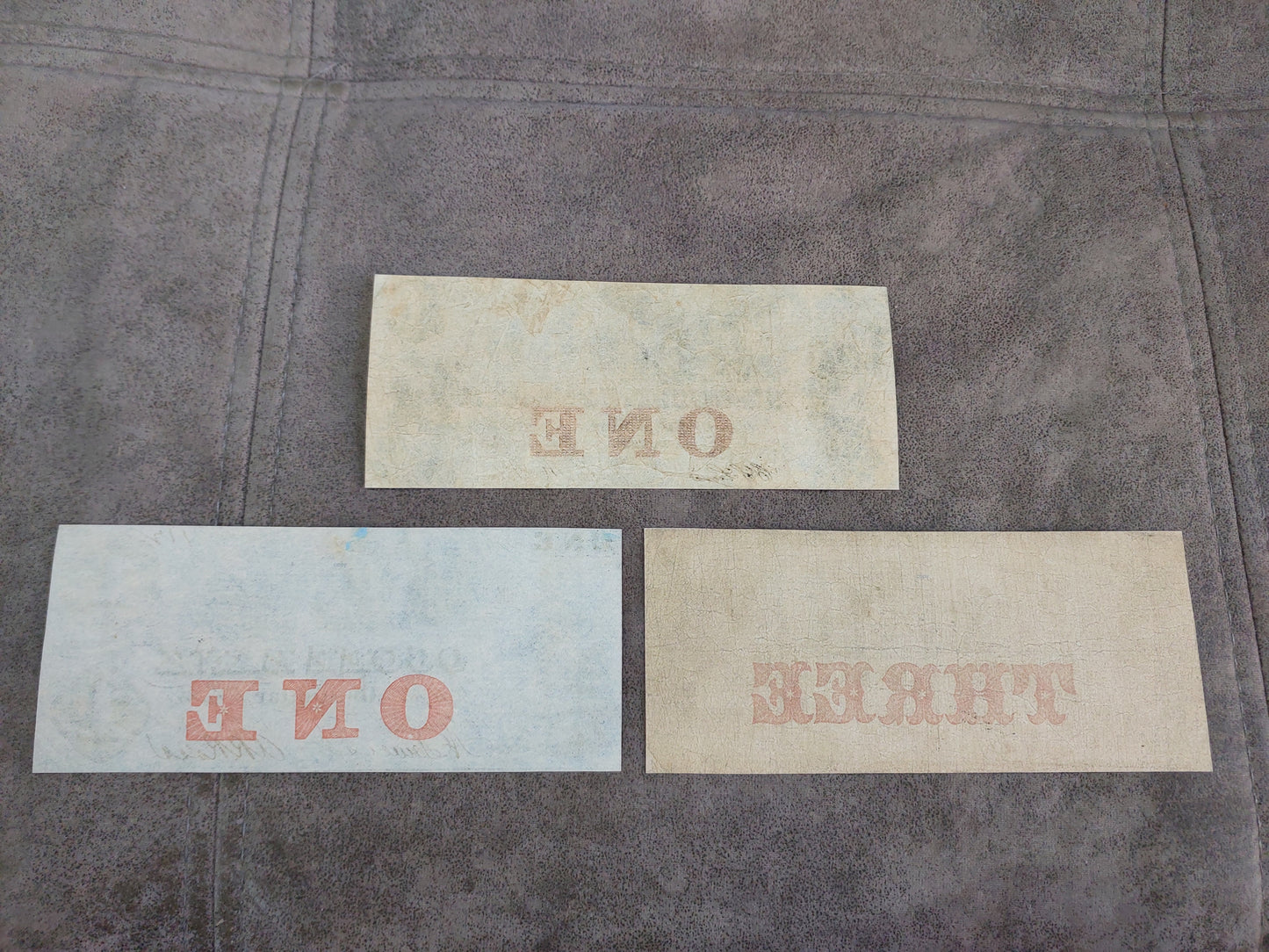 1 Dollar 1853 Cochituate Bank and 1859 Ocoee Bank Reverse Side