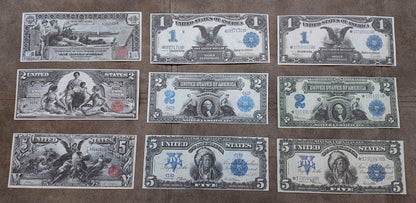 Réimpression sur papier avec filigrane, Billets d'argent des États-Unis 1896-1899 LIVRAISON GRATUITE !!!