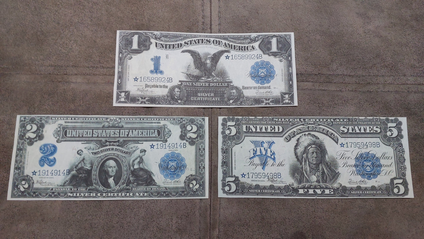 Reprint on paper with W/M United States Silver Notes 1896-1899 FREE SHIPPING !!!