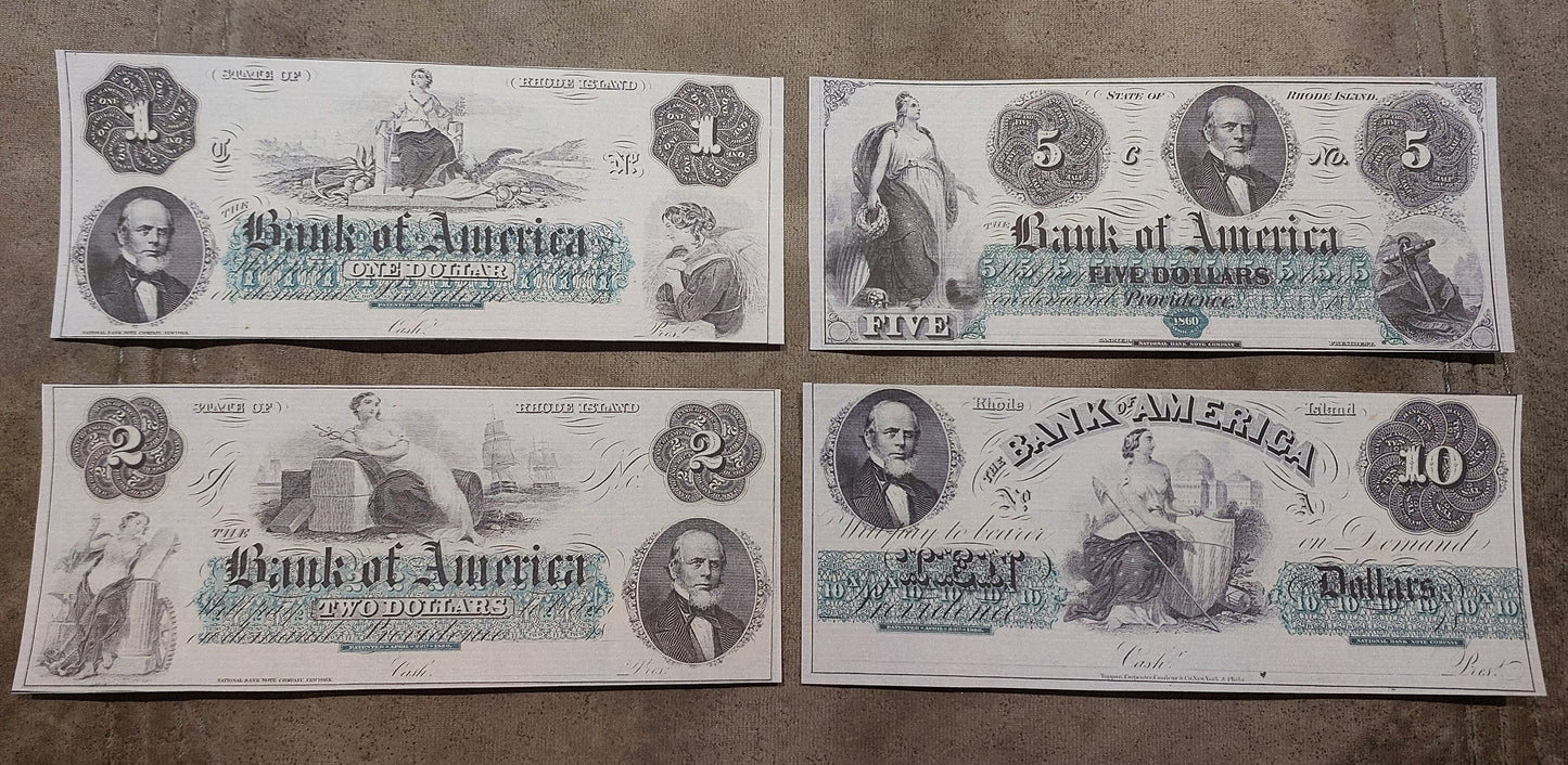 Reprint of United States Obsolete Currency 1840-1862 y. SET-A FREE SHIPPING!