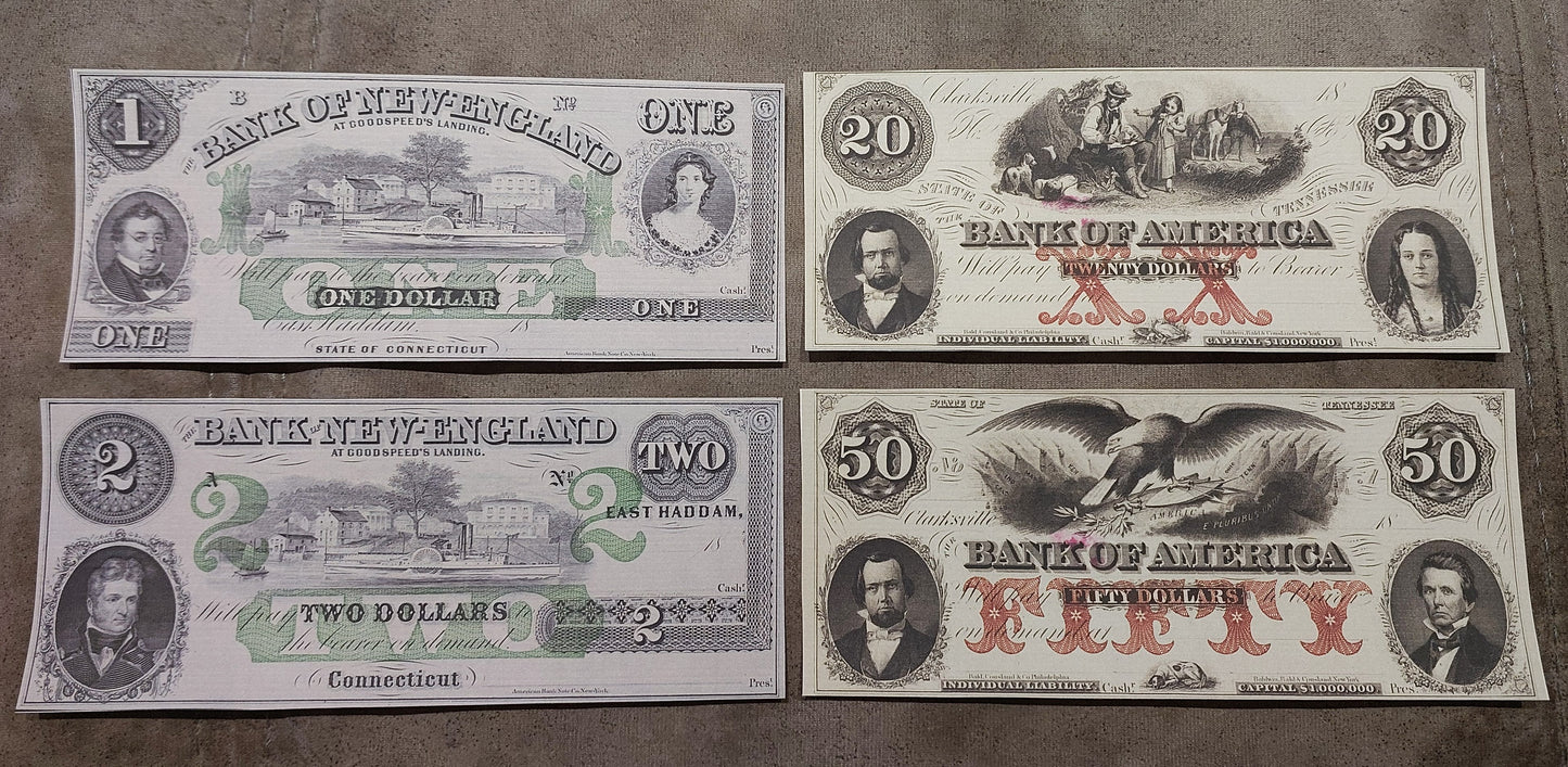 Reprint of United States Obsolete Currency 1840-1862 y. SET-A FREE SHIPPING!