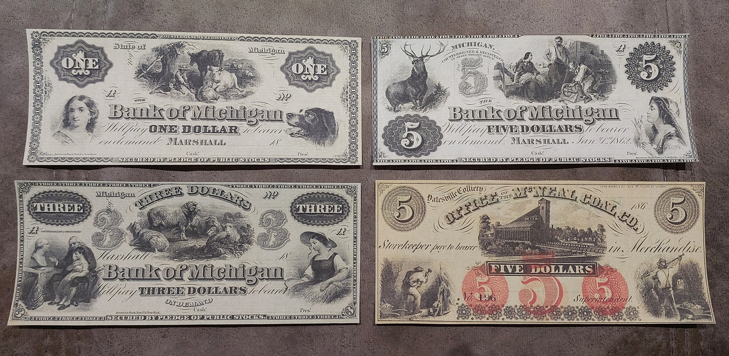 Reprint of United States Obsolete Currency 1840-1862 y. SET-A FREE SHIPPING!