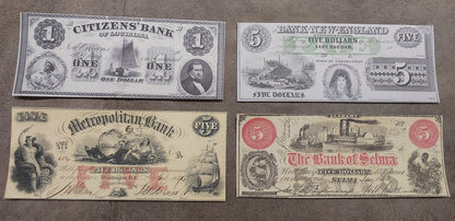 Réimpression de billets américains périmés 1854-1863 y. ENSEMBLE-G LIVRAISON GRATUITE !!!