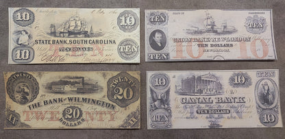 Réimpression de billets américains périmés 1854-1863 y. ENSEMBLE-G LIVRAISON GRATUITE !!!