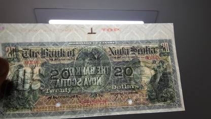 Réimpression sur papier avec filigrane Canada Banque de la Nouvelle-Écosse 1852 - 1920 LIVRAISON GRATUITE !