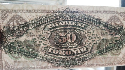 Reprint on paper with W/M Dominion Bank of Canada 1870-1872 y. FREE SHIPPING !