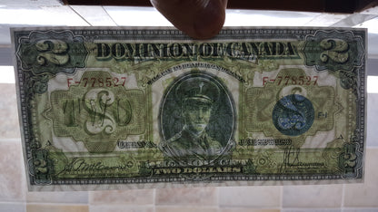 Réimpression sur papier avec filigrane SET-A Banque Dominion du Canada 1923-1924. Livraison gratuite