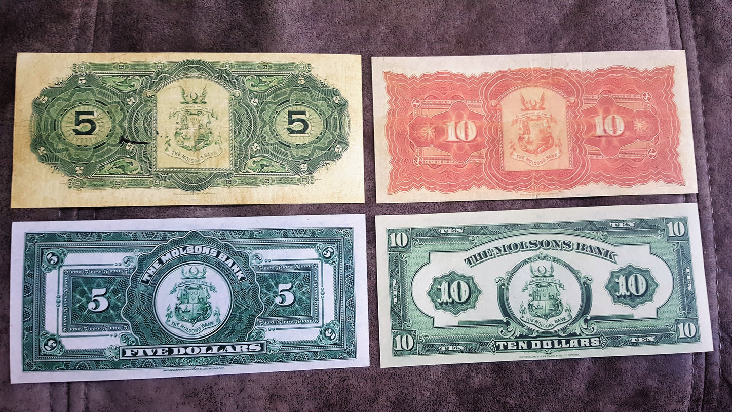 Reprint on paper with W/M Canada Molsons Bank 1871 - 1922 y. FREE SHIPPING !!!