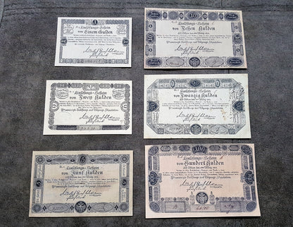Réimpression sur papier avec filigrane Billets de banque autrichiens 1811. LIVRAISON GRATUITE !!!