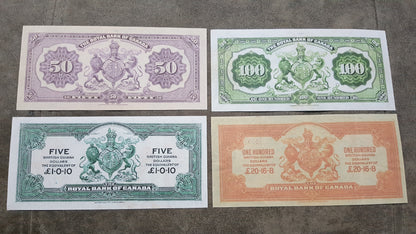 Réimpression sur papier avec filigrane La Banque Royale du Canada 1909-1927, dollar. LIVRAISON GRATUITE.