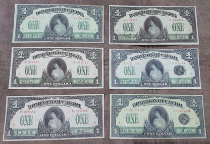 Réimpression sur papier avec filigrane (SET-B) Canada 1900-1917 Dollar DIFFÉRENTS TYPES