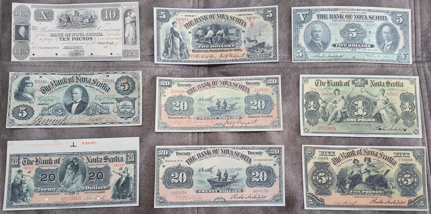 Reprint on paper with W/M Canada Bank of Nova Scotia 1852 - 1920 FREE SHIPPING !