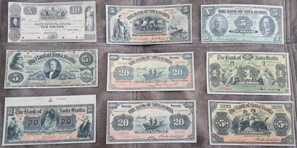 Réimpression sur papier avec filigrane Canada Banque de la Nouvelle-Écosse 1852 - 1920 LIVRAISON GRATUITE !