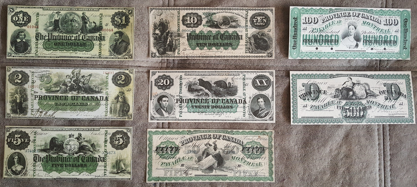 Reprint on paper with W/M Province Bank of Canada 1866 y. FREE SHIPPING !