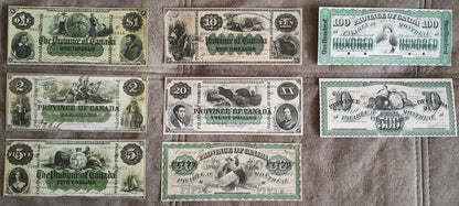 Réimpression sur papier avec filigrane Province Bank of Canada 1866 y. LIVRAISON GRATUITE !