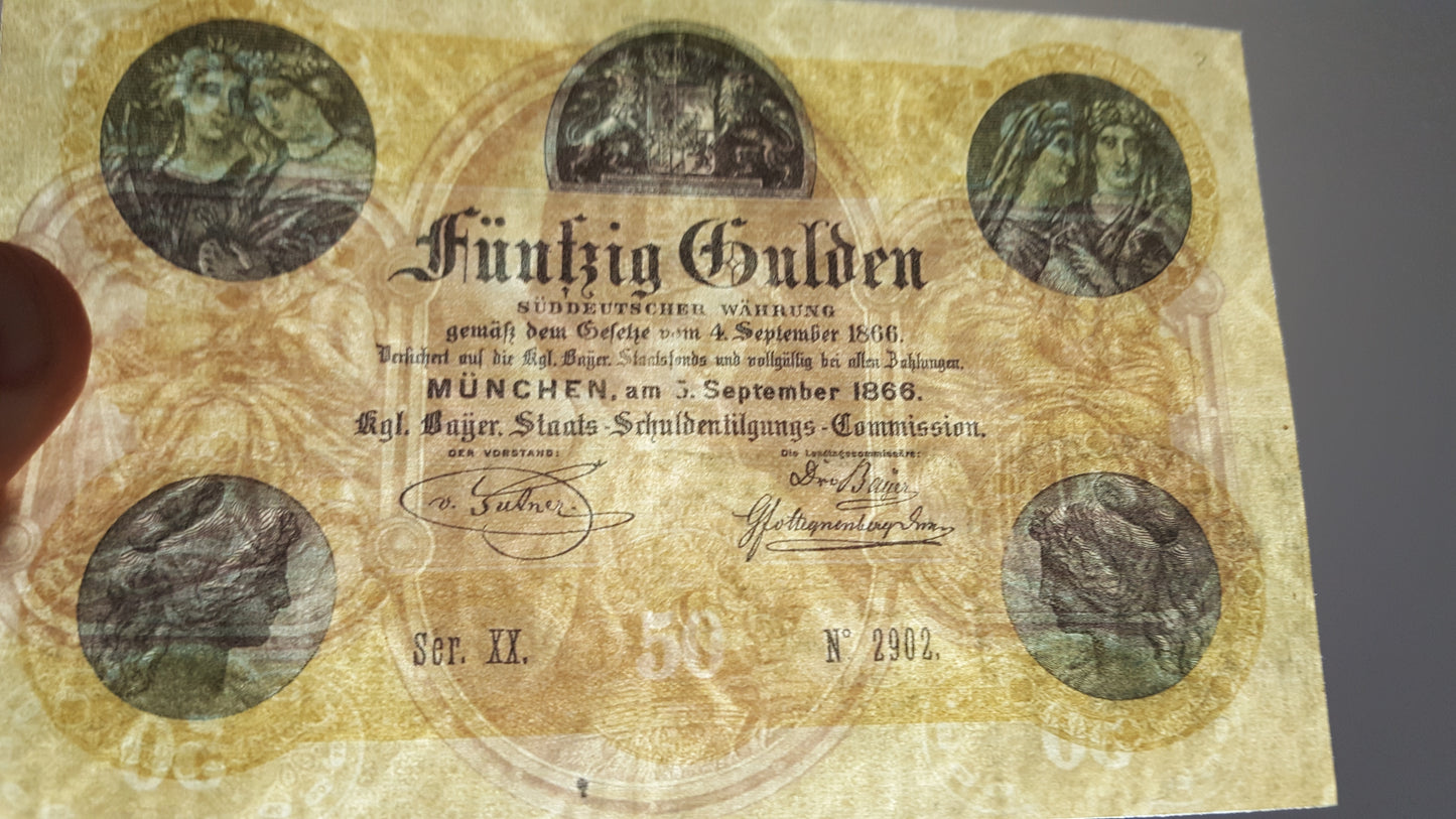 Reprint on paper with W/M Old German states the most beautiful notes Set-A 1856-1875