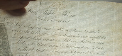 Retrait sur papier filigrané « États allemands anciens », premières coupures 1772-1849.