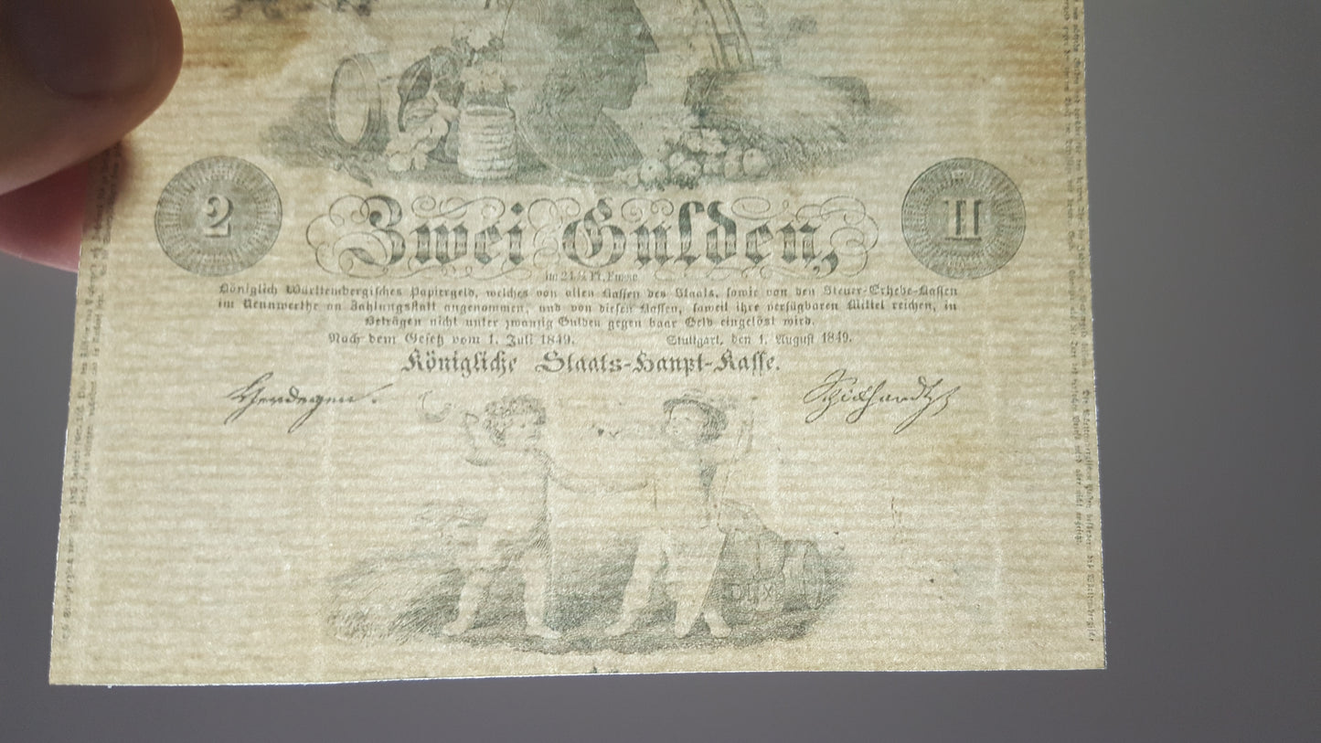 Reprint on paper with W/M Old German states, first banknotes 1772-1849 years.