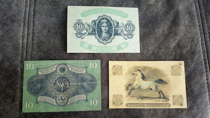 Retirage sur papier avec filigrane Anciens États Allemands les plus belles notes Set-B 1854-1871