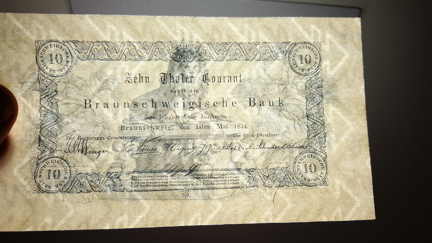 Reprint on paper with W/M Old German states the most beautiful notes Set-B 1854-1871