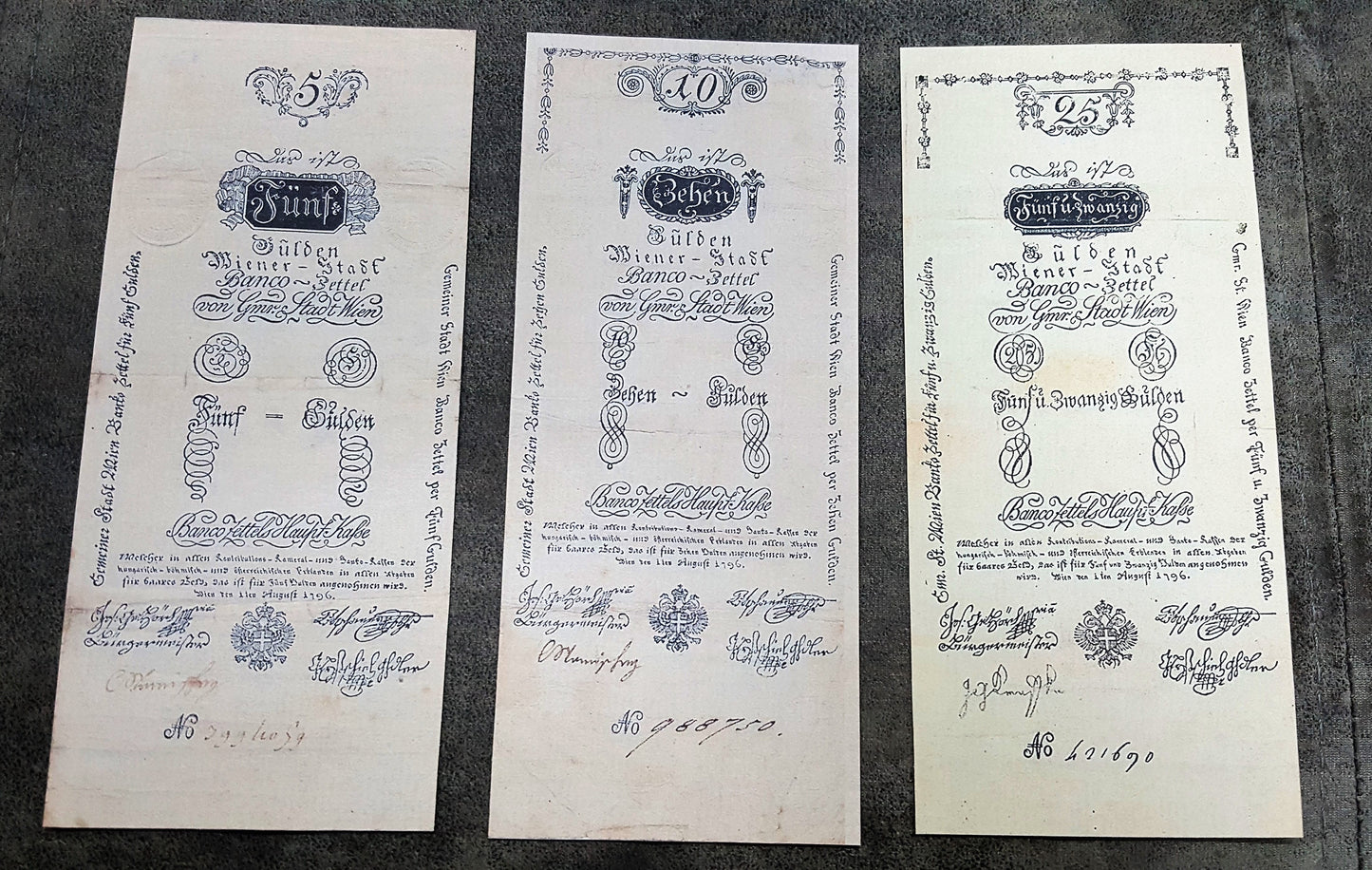 Reprint on paper with W/M Austria Banknotes 1796 years. FREE SHIPPING !!!