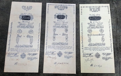 Réimpression sur papier avec filigrane Billets de banque autrichiens 1796. LIVRAISON GRATUITE !!!