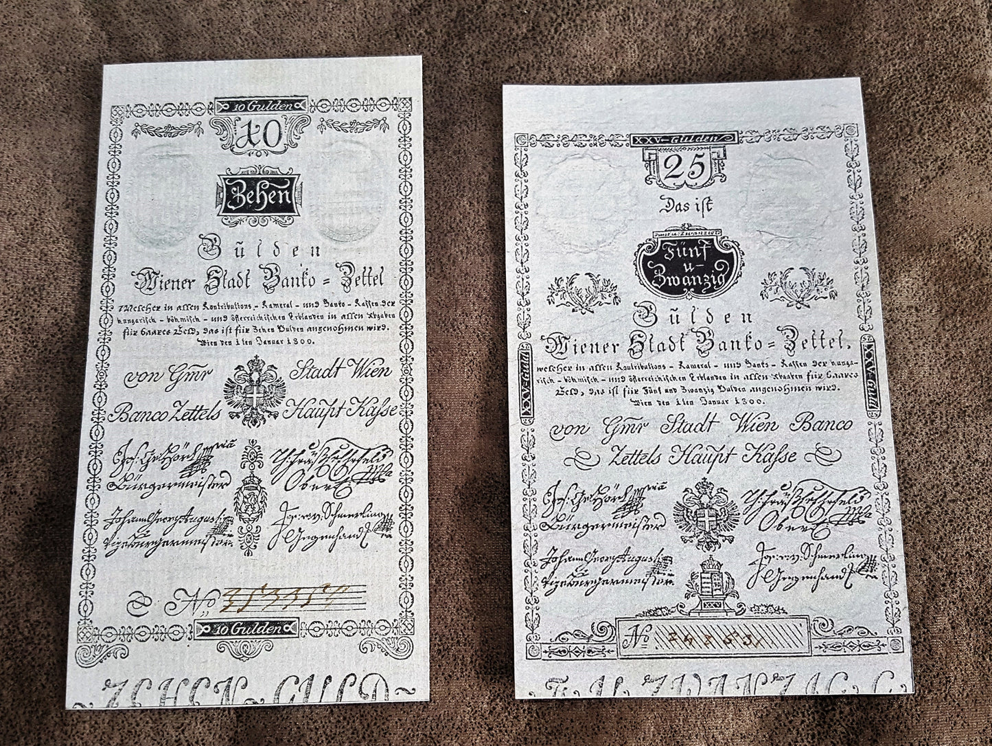 Reprint on paper with W/M Austria Banknotes 1800 year. FREE SHIPPING