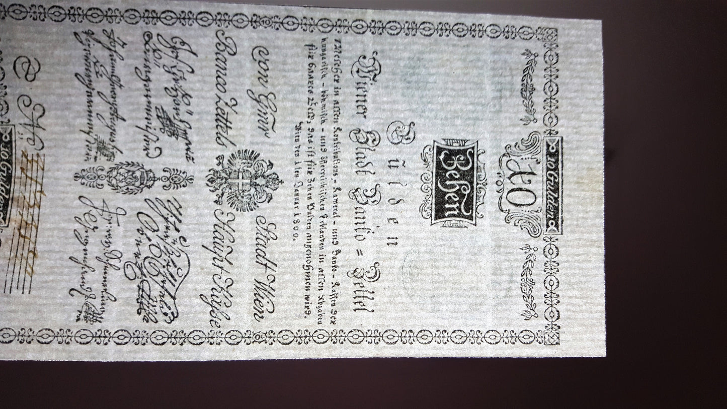 Reprint on paper with W/M Austria Banknotes 1800 year. FREE SHIPPING