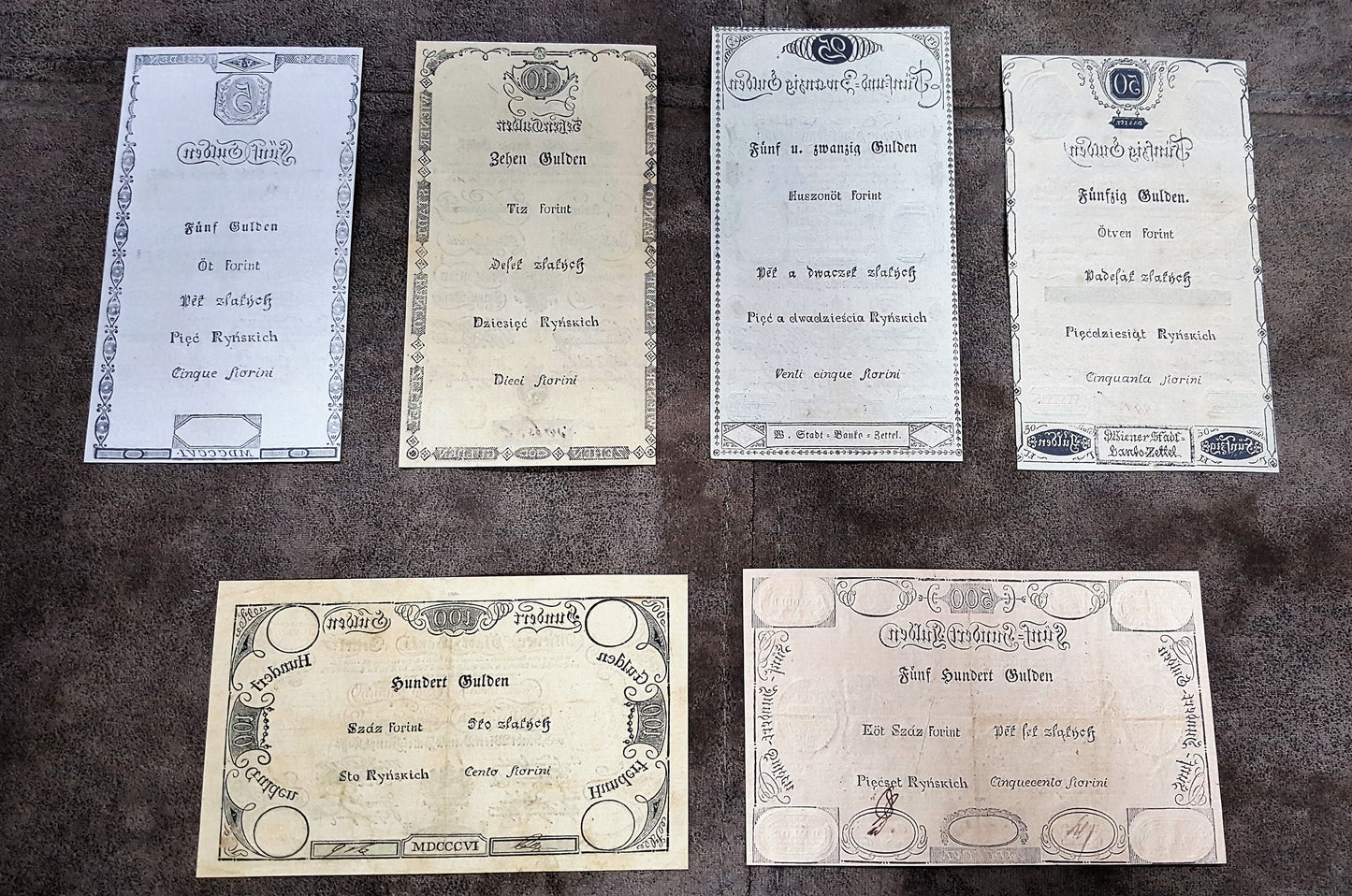 Reprint on paper with W/M Austria Banknotes 1806 year. FREE SHIPPING !!!