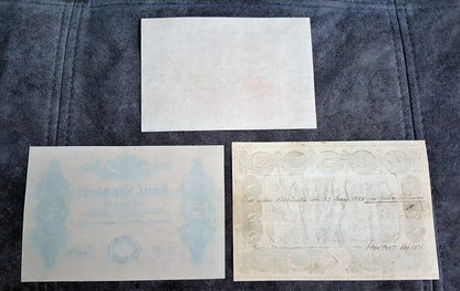 Réimpression sur papier filigrané - Billets de banque autrichiens 1813 - 1825. LIVRAISON GRATUITE