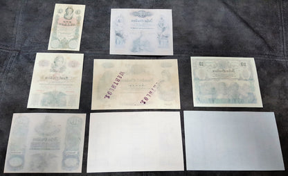 Réimpression sur papier avec filigrane Billets de banque autrichiens 1854-1858-1863. LIVRAISON GRATUITE !