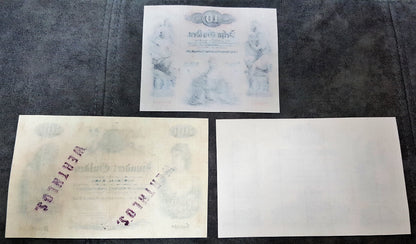 Réimpression sur papier avec filigrane Billets de banque autrichiens 1854-1858-1863. LIVRAISON GRATUITE !