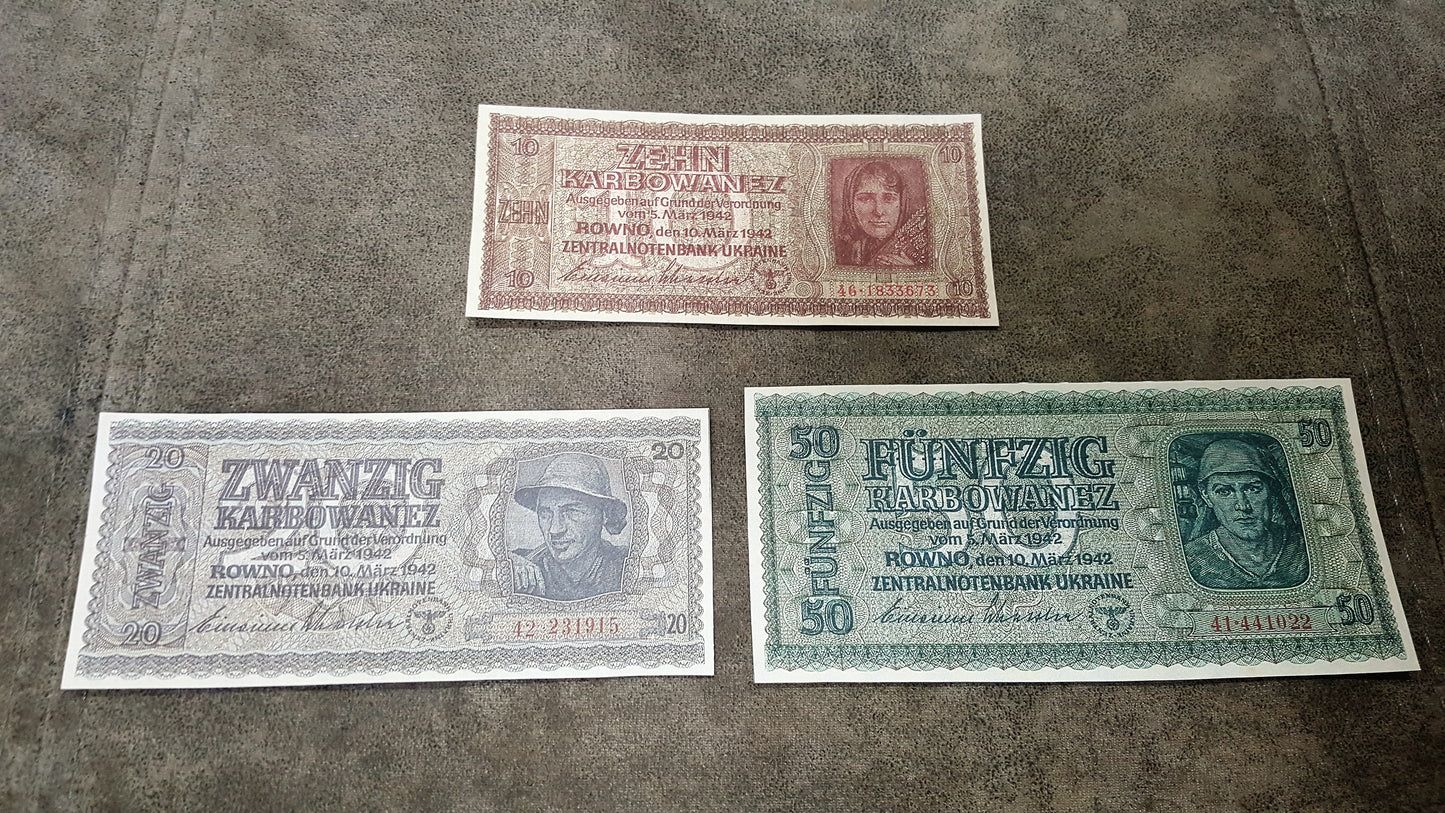 Reprint on paper with W/M 1941-1942 Ukraine, german occupation FREE SHIPPING !!!