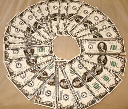 Réimpression sur papier avec filigrane États-Unis 100$ – billets de style ancien. Un paquet – 20 pièces !!! LIVRAISON GRATUITE !