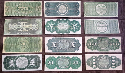 Réimpression sur papier avec filigrane Billets à ordre des États-Unis et Monnaie légale 1861-1863