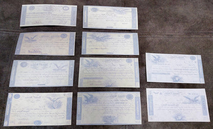 Réimpression sur papier avec filigrane Billets du Trésor des États-Unis 1812-1815 et LIVRAISON GRATUITE