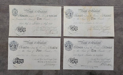 Réimpression sur papier avec filigrane Angleterre 1 - 100 Livres 1825-1882 y. R.-U. LIVRAISON GRATUITE !