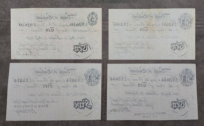 Réimpression sur papier avec filigrane Angleterre 1 - 100 Livres 1825-1882 y. R.-U. LIVRAISON GRATUITE !
