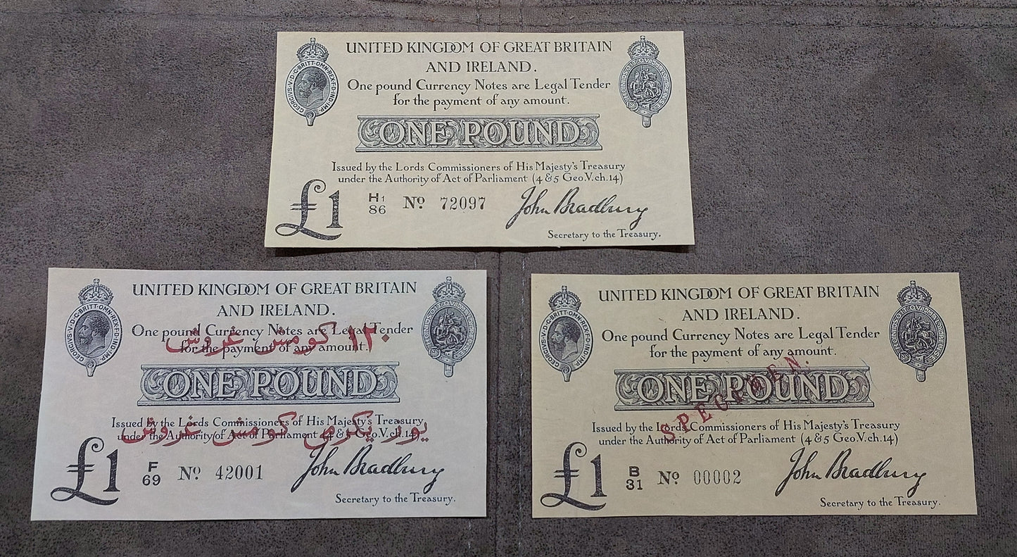 Reprint on paper with W/M Great Britain UK Shilling+Pound 1914-1917 FREE SHIPP.