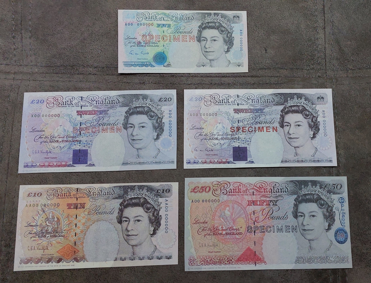 Reprint on paper with W/M Great Britain UK Pound 1961-1994 England FREE SHIPP.
