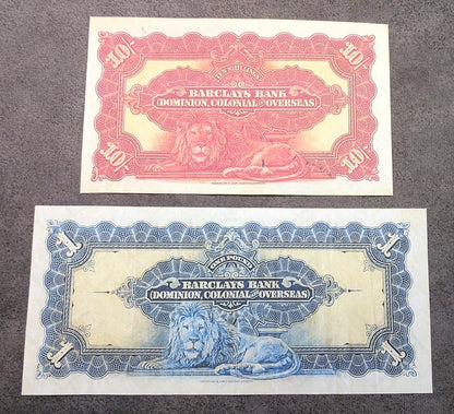 Réimpression sur papier avec filigrane Banque de Rhodésie et du Nyassaland 1926-1961. Colonie britannique.