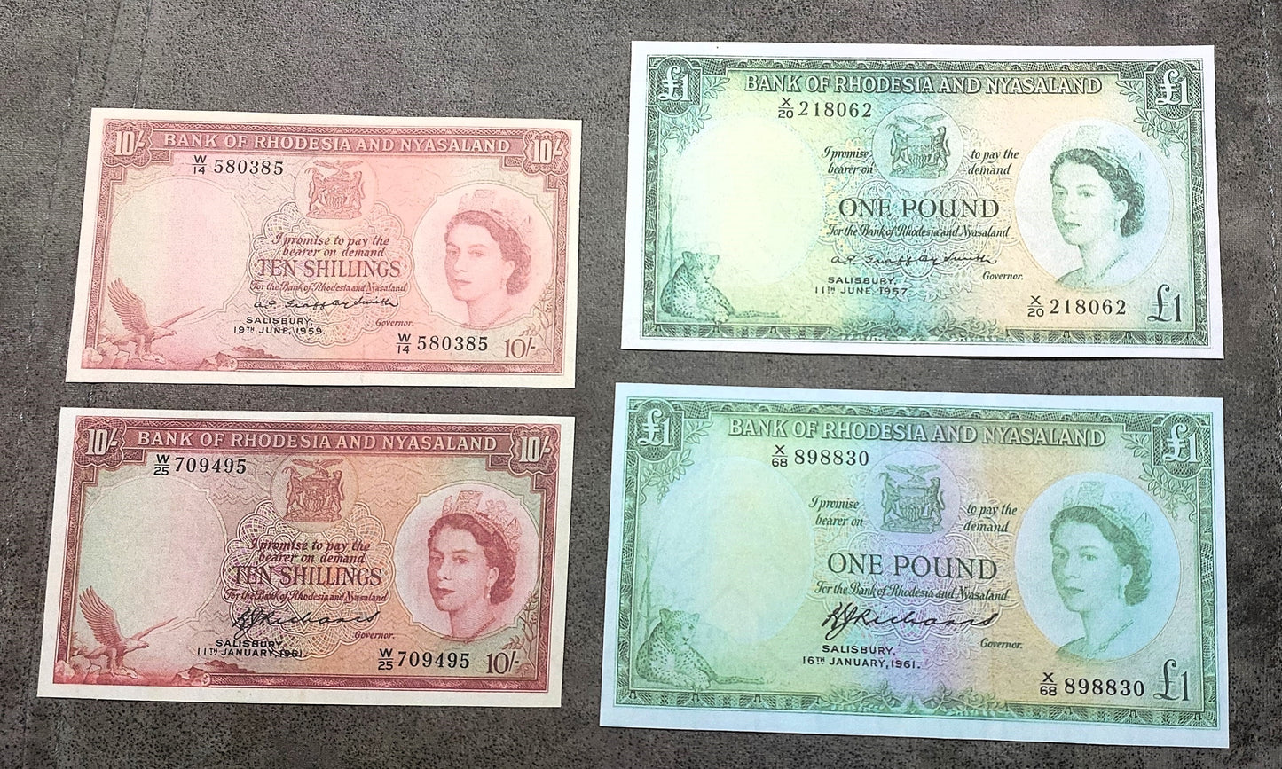 Reprint on paper with W/M Bank of Rhodesia and Nyasaland 1926-1961 y. UK colony.