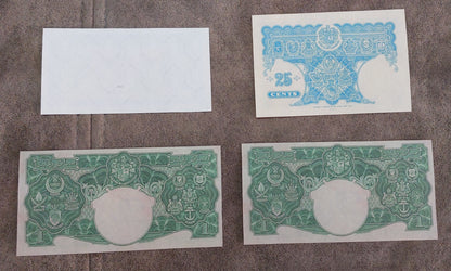 Réimpression sur papier avec filigrane ADMINISTRATION BRITANNIQUE DE LA MALAISIE 1940. Colonie britannique.