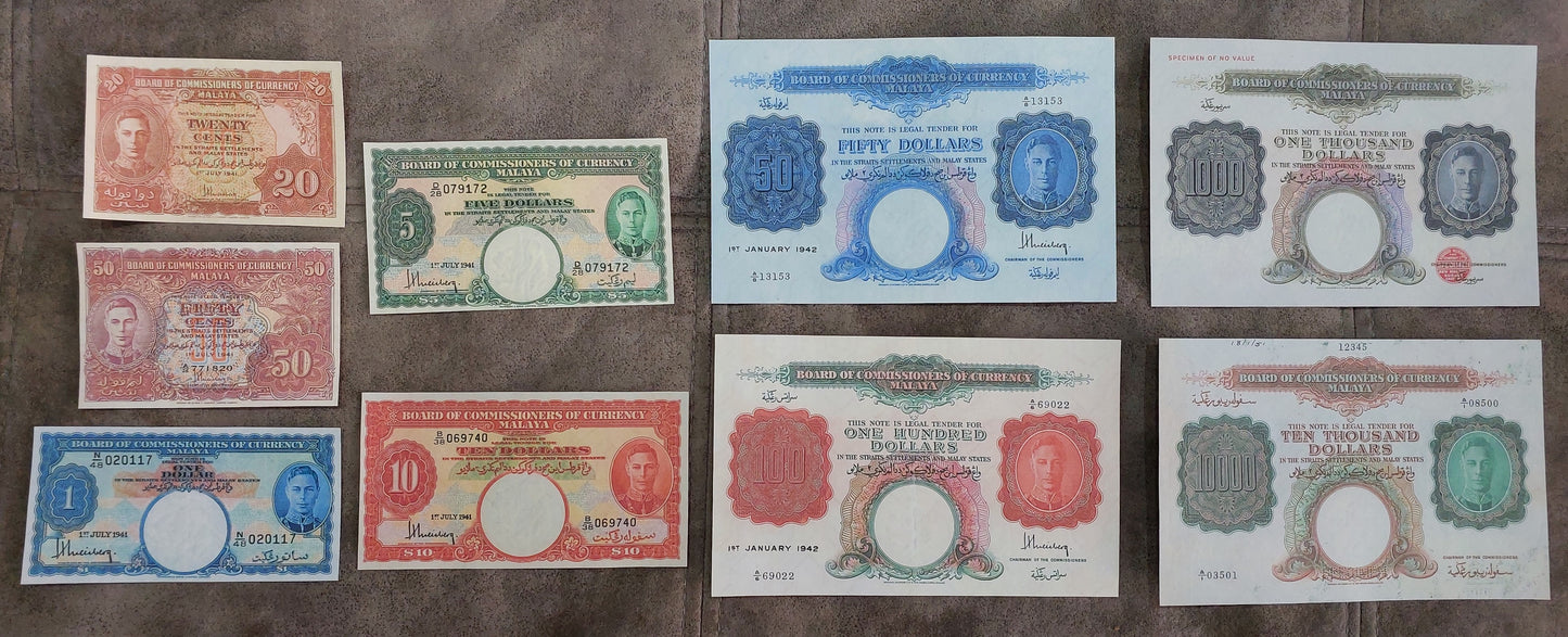 Reprint on paper with W/M MALAYA BRITISH ADMINISTRATION 1941-1942 y. UK colony.