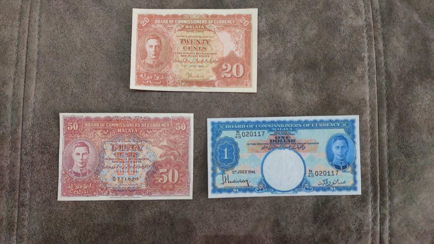 Reprint on paper with W/M MALAYA BRITISH ADMINISTRATION 1941-1942 y. UK colony.