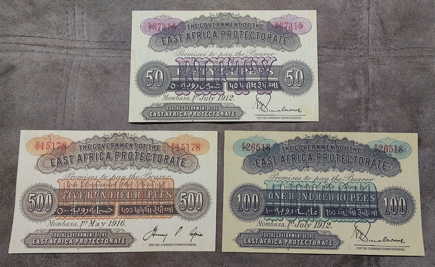 Reprint on paper with W/M East Africa Protectorate 1905-1918 y. UK colony.