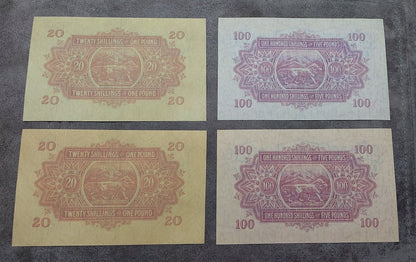 Réimpression sur papier avec filigrane Afrique de l'Est 1921-1933, administration britannique, colonie du Royaume-Uni.